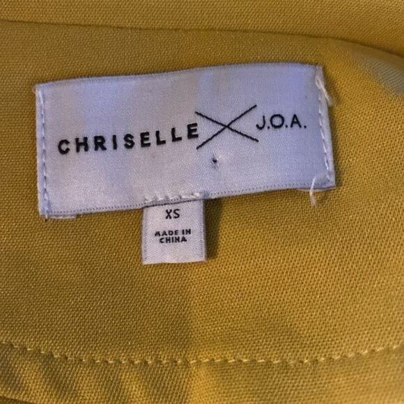 Chriselle Lim x J.O.A Roman Gold Baggy Midi Pocket Shirtdress Size XS - Picture 8 of 13